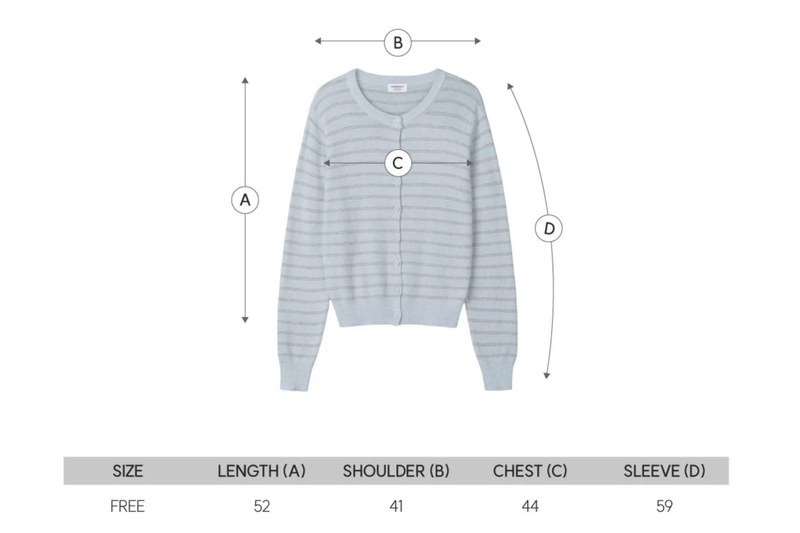 SOFT STRIPED KNIT CARDIGAN (GRAY)