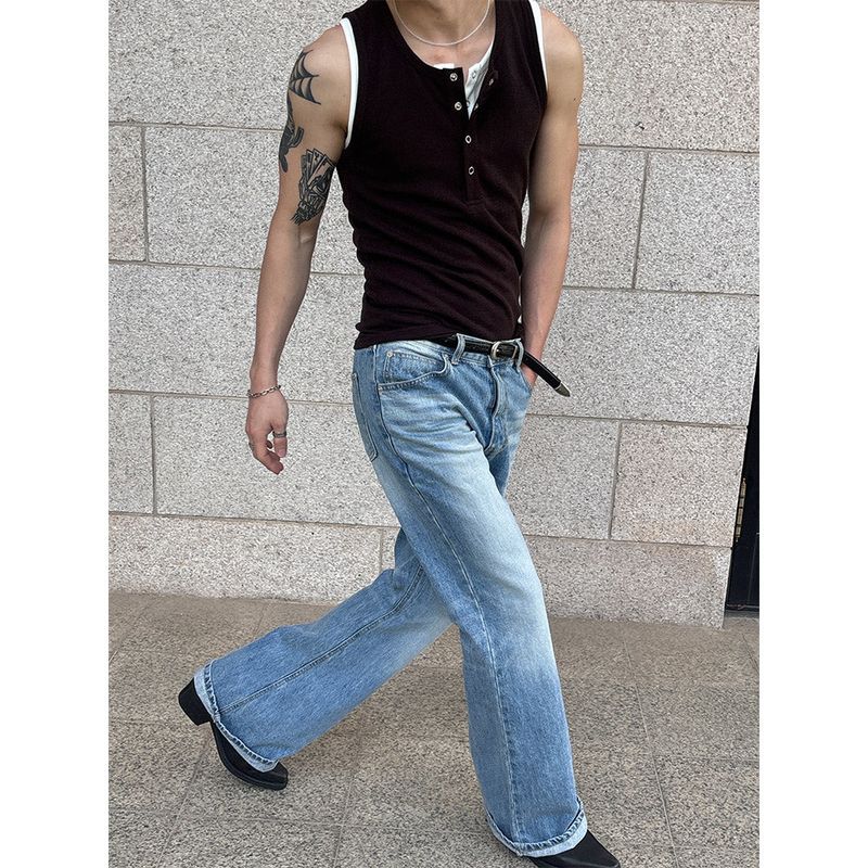 [BASIC ITEM] Henry neck botton sleeveless(3color)