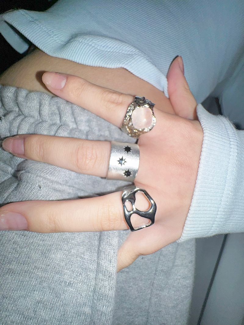 Bumpy crystal ring