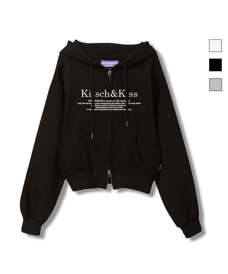 kitsch&kiss（キッチアンドキス）の「MEDIUM KITSCH 2 way crop hoodie zipup(SKJKNK-035)（Tops）」