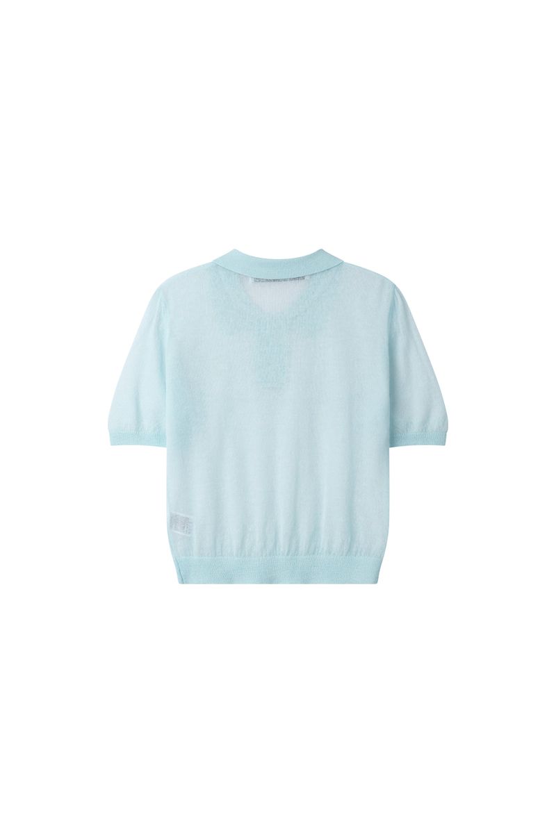 SEE-THROUGH COLLAR HALF KNIT (SKY BLUE)