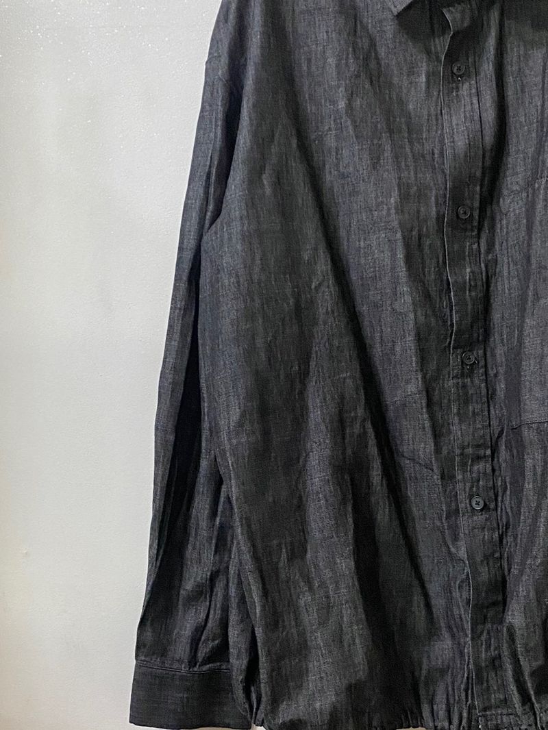 Black Denim String Shirt