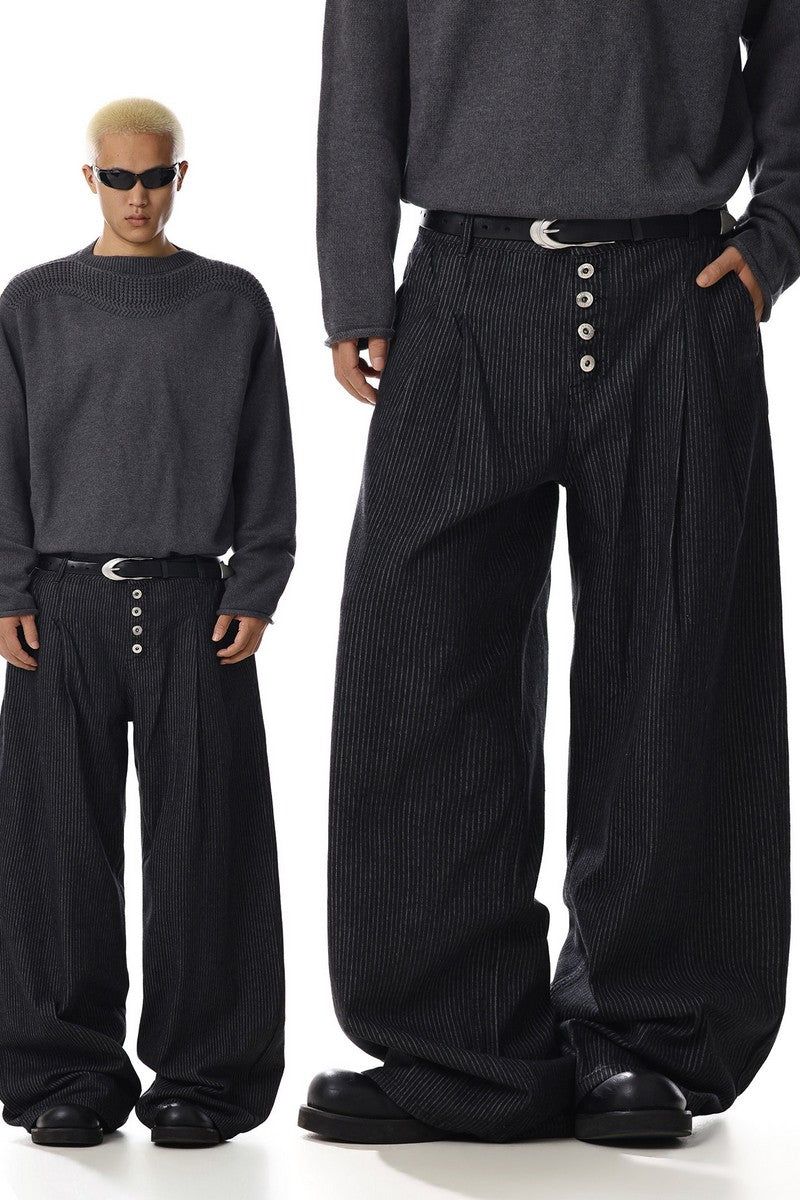 MBEXX(エムビーイーエックスエックス)の「Striped Double Pleated Pants(Pants)」