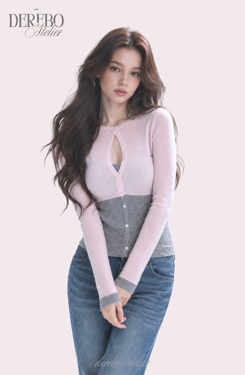 Rosy Moore Pink Gray Layered Tee