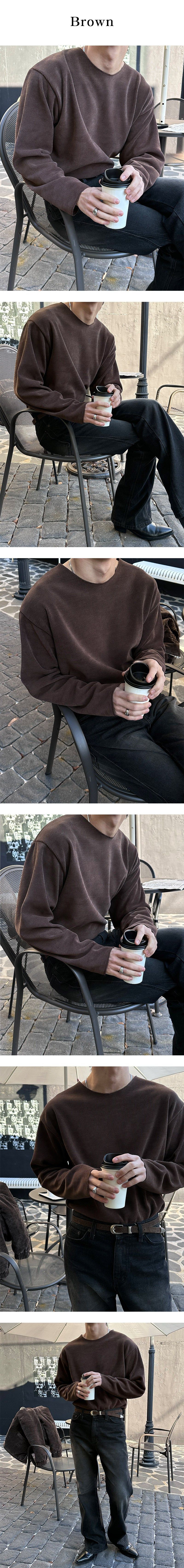 [Unisex] Thin golgi round cutting knit(4color)