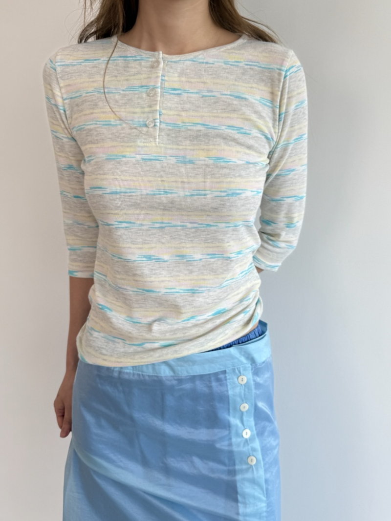pattern henly neck T