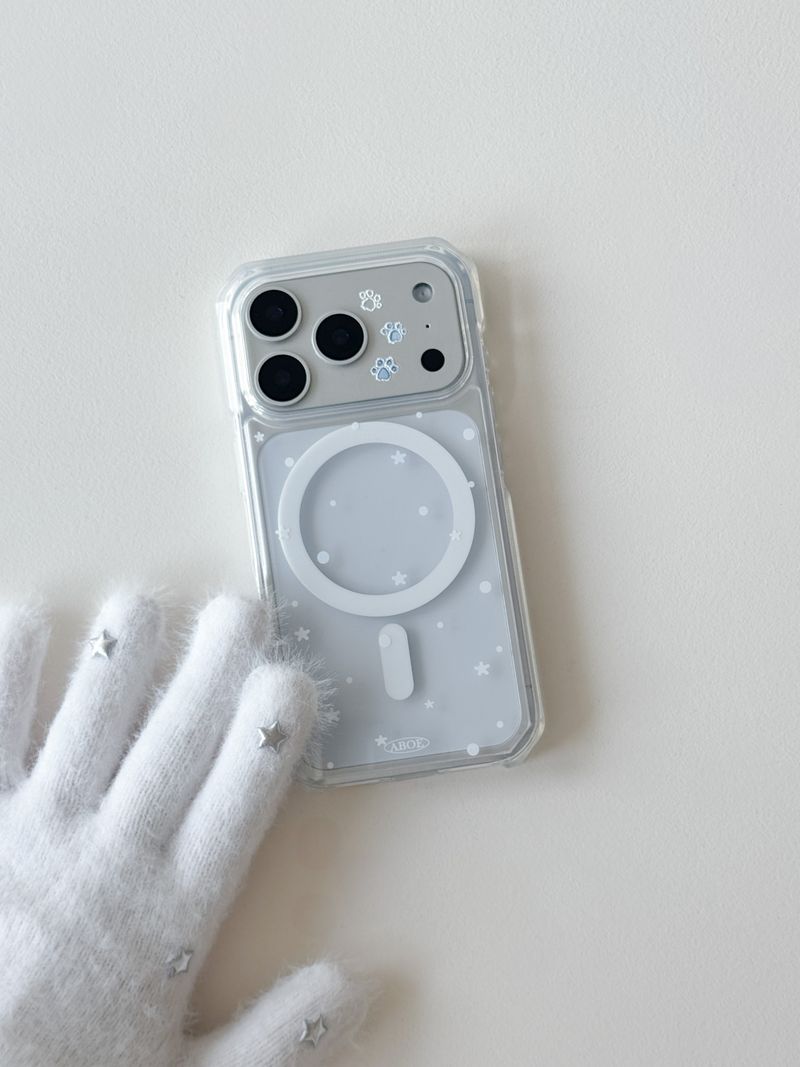 ABOE（アビオエ）の「WHITE SNOW Magsafe Jellyhard Sticker SET（Smartphone Accessories）」