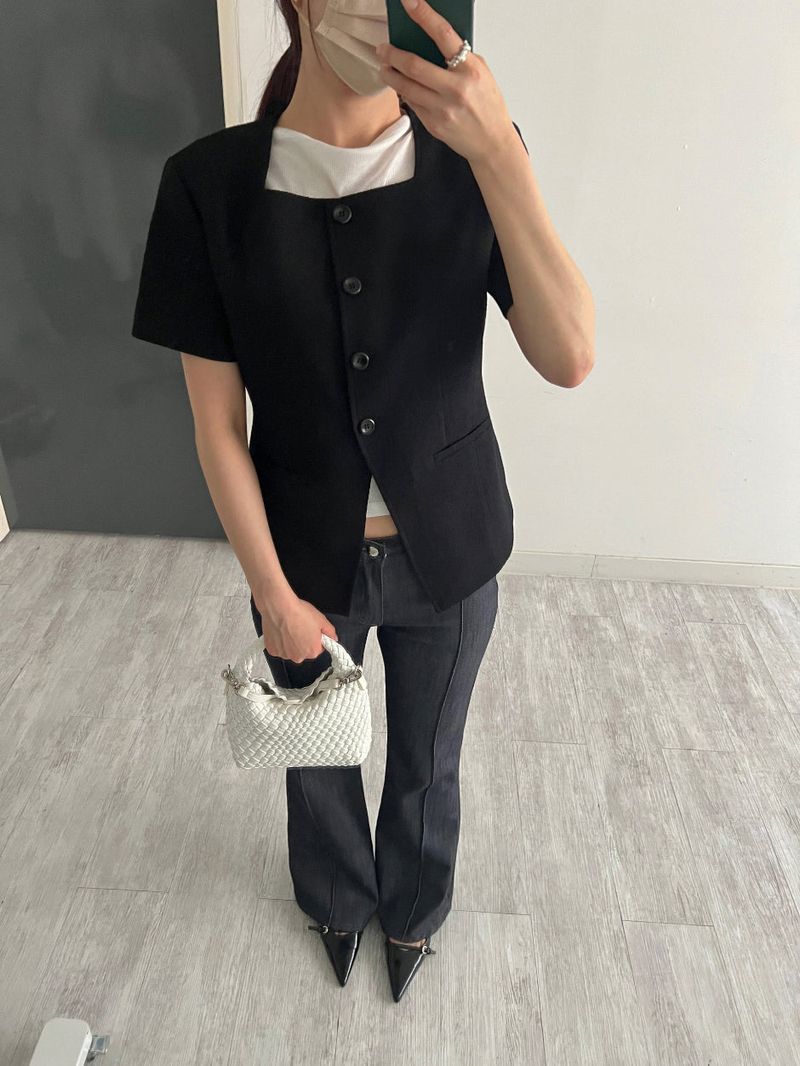 ツイル グラス スクエアネック