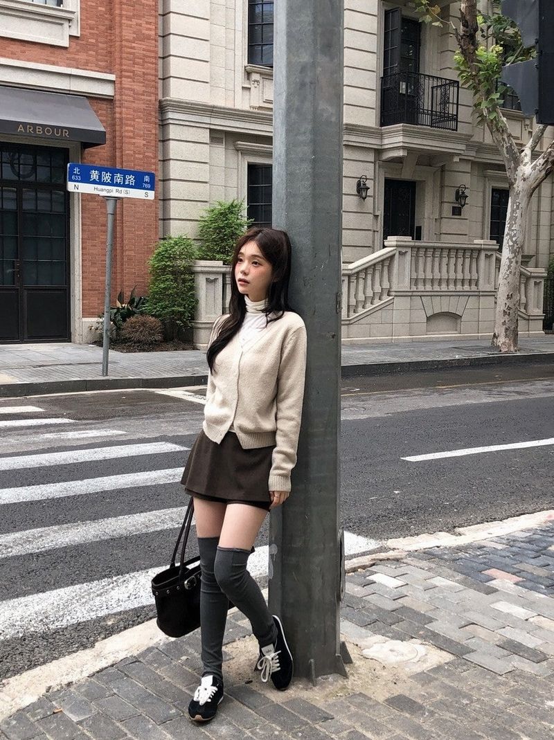 Layered Peach Mini Skirt Pants (2color)