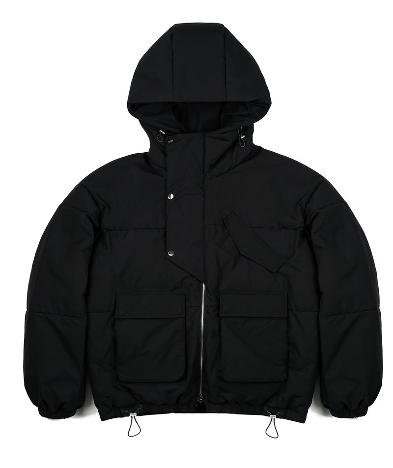 essential oversize duckdown peded parka black