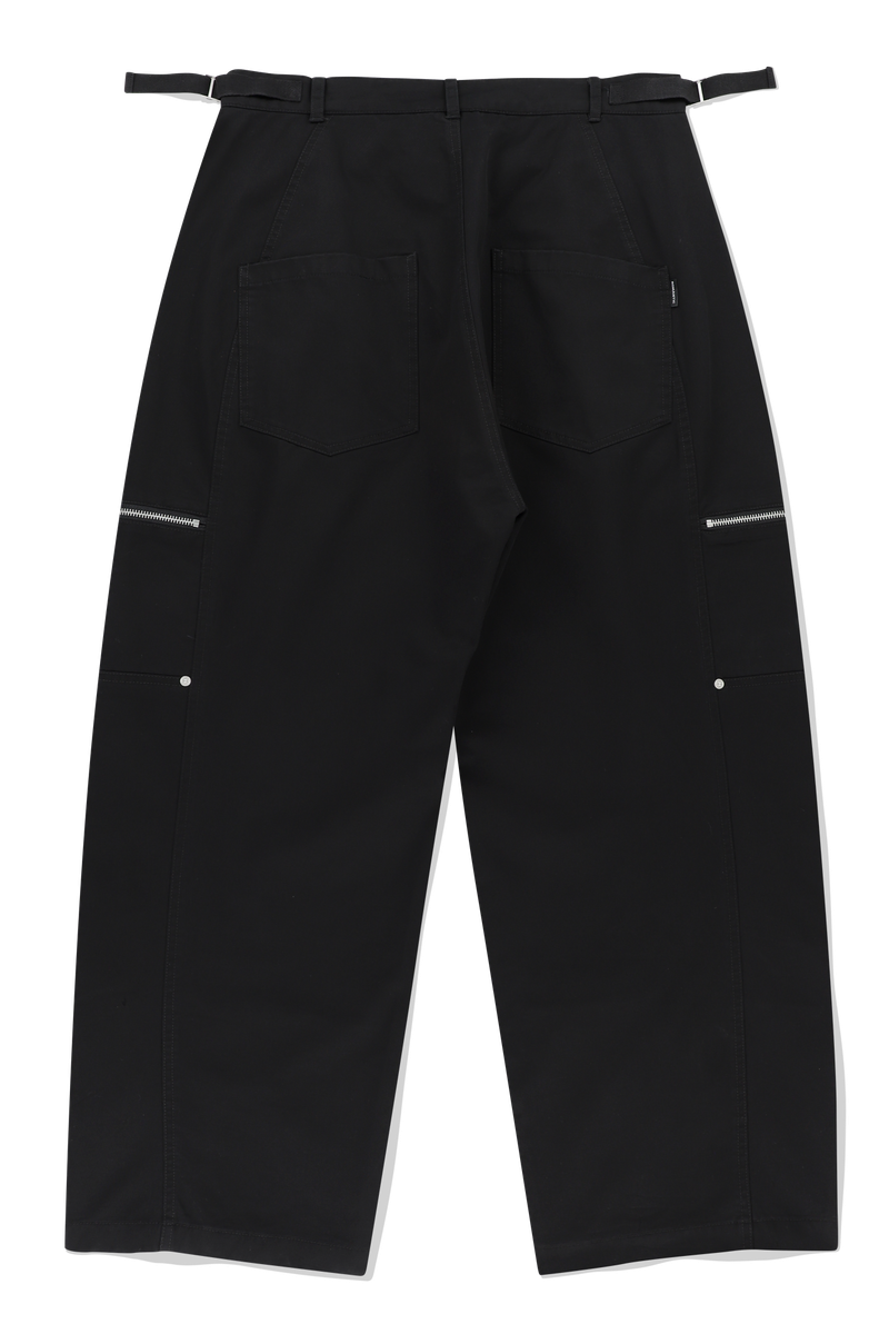 BIKER WASHED WIDE PANTS