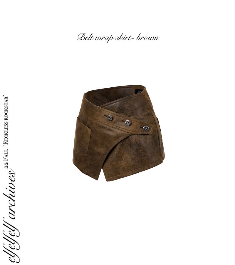BELT WRAP SKIRT[brown]