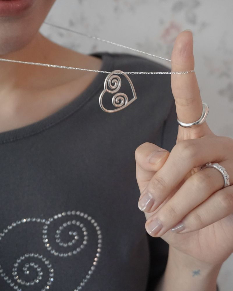 [925SILVER] MOOD LOOP HEART NECKLACE