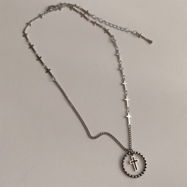 ky Coin Black Cross Two Way Necklace