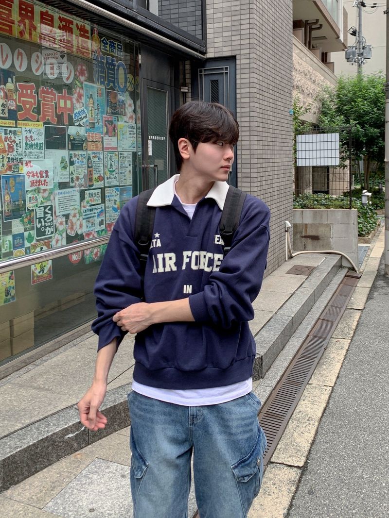 Unisex Air Force Collar Sweatshirt
