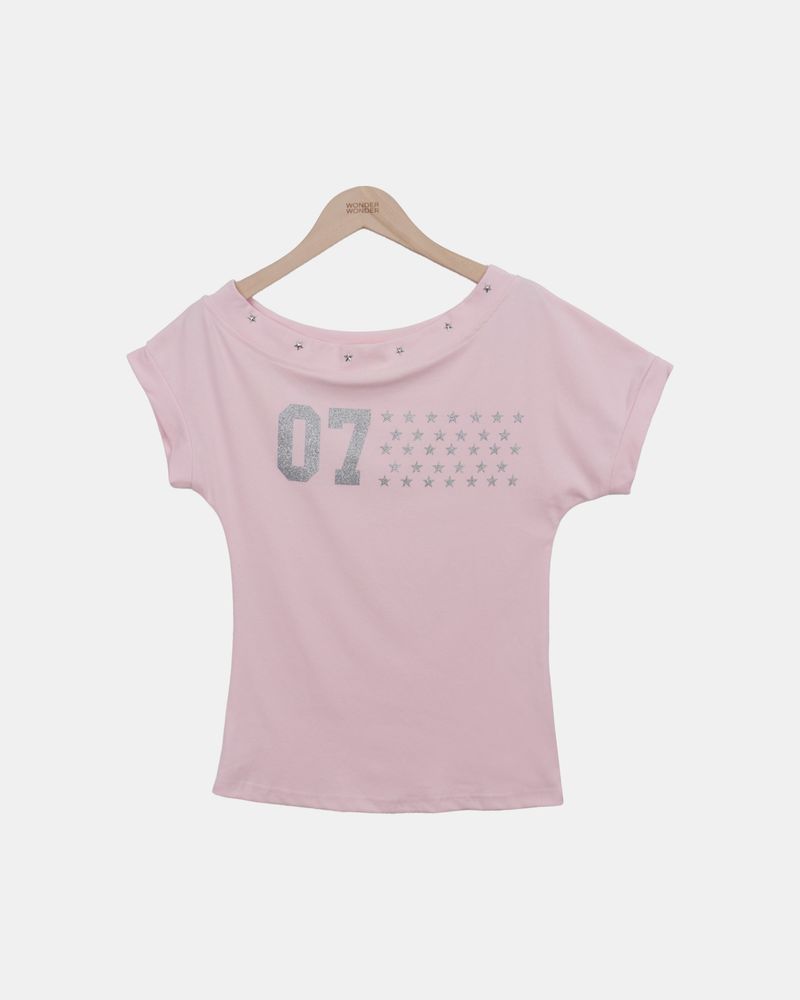 ヤエル スタッズ ワンショルダー Tシャツ