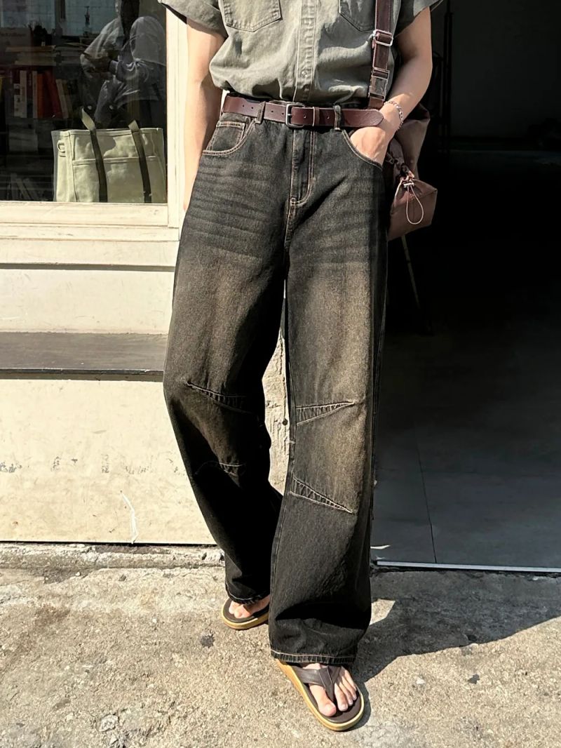 [1+1] LMN All Day Paneled Wide Denim Pants (7 colors)