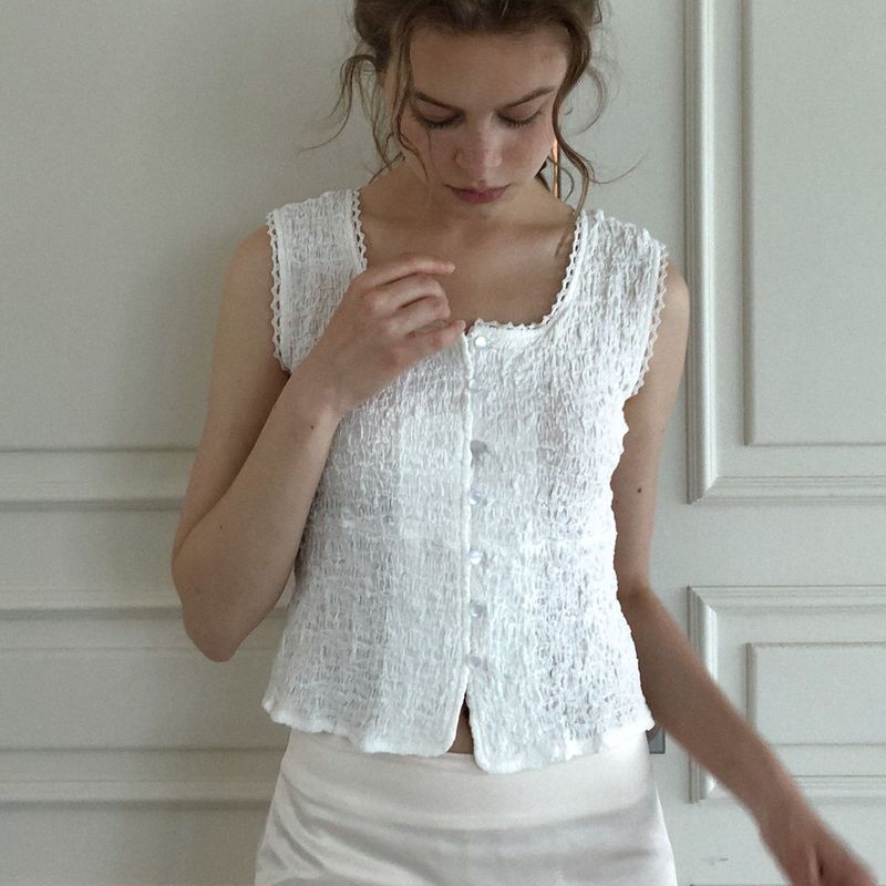 Fors sleeveless blouse (white)