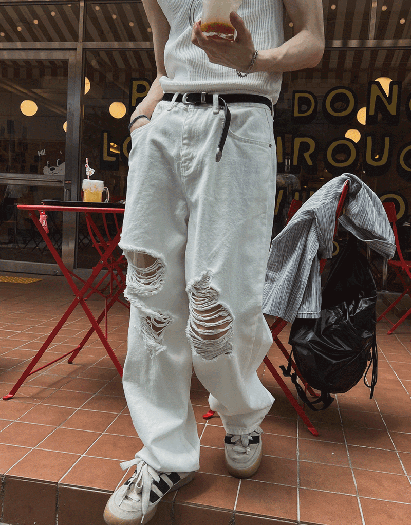 2PLAN(ツープラン)の「White Vintage Damaged Pants(Pants)」