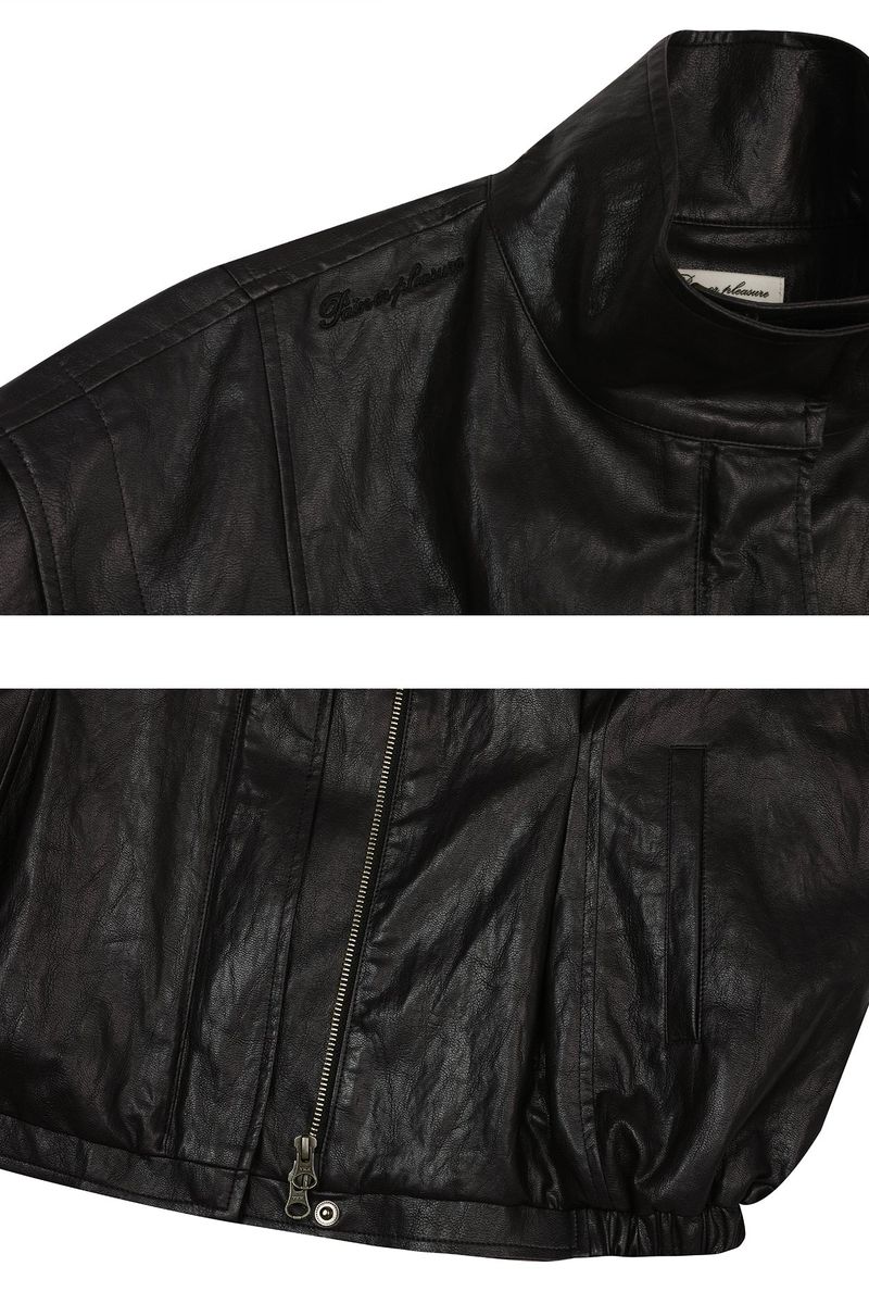 THALIA LEATHER JACKET deep brown