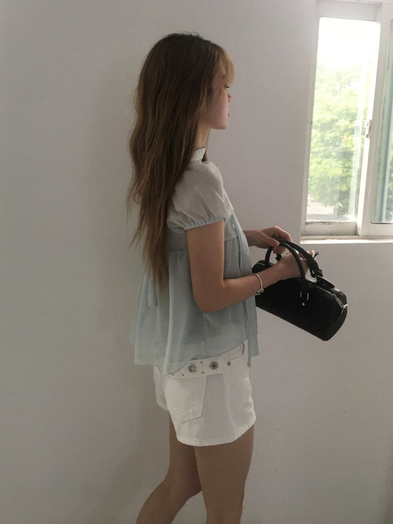 Eyelet cotton shorts