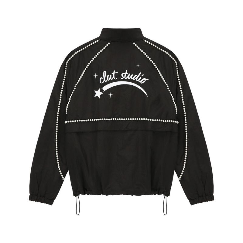 1 0 pearl windbreaker - BLACK