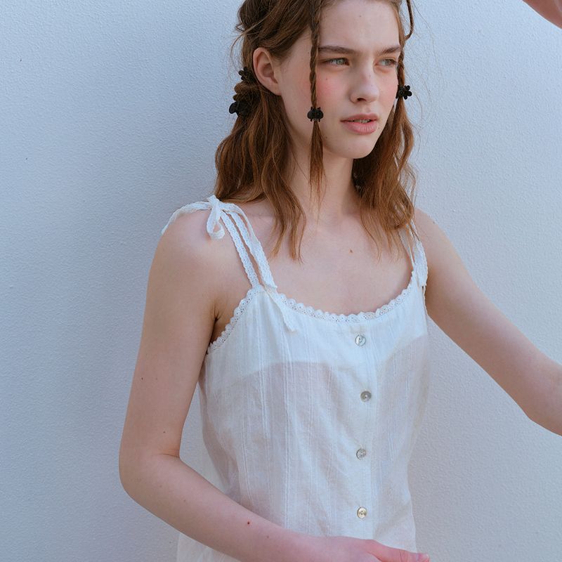  LACE STRAP SLEEVELESS TOP, WHITE