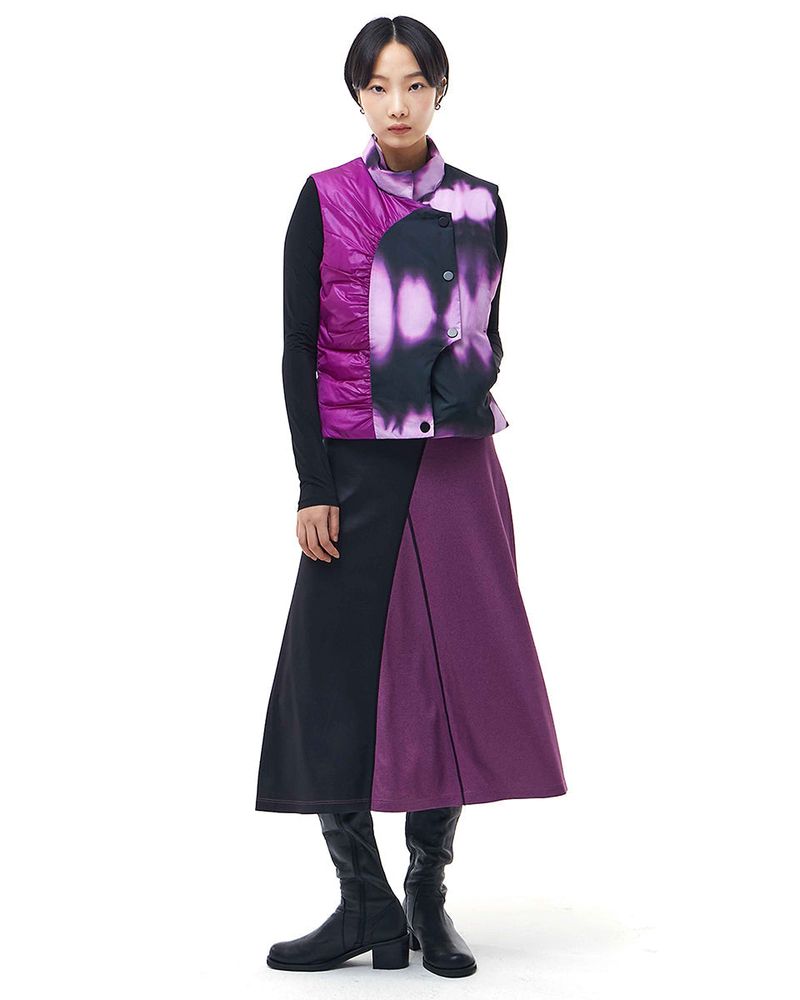 Colour Contrast Down Vest _ Purple