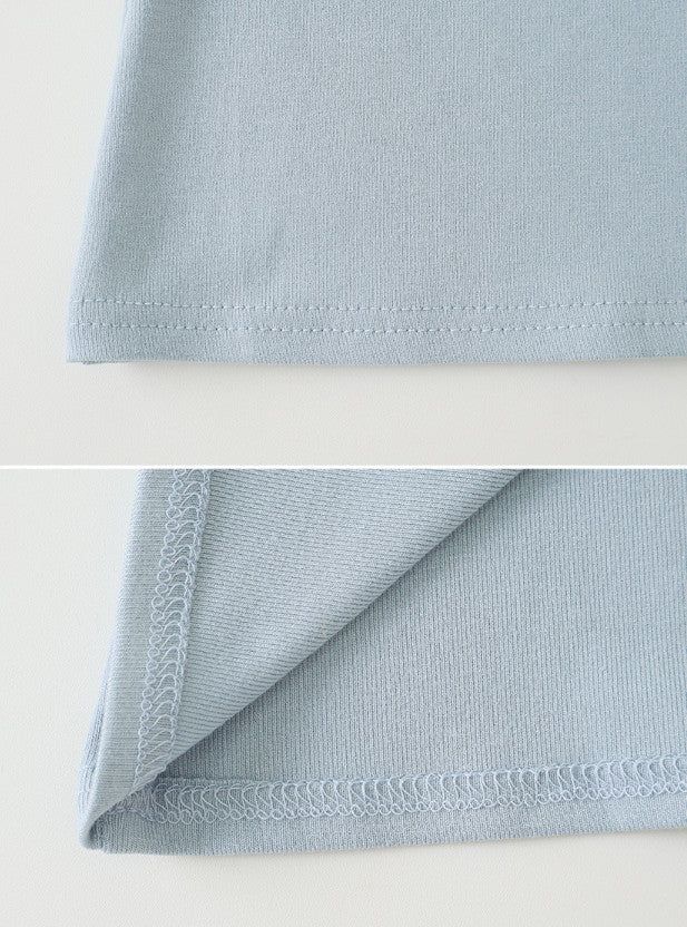 #Basic Square Cap Slim Short Sleeve T-shirt (5color)