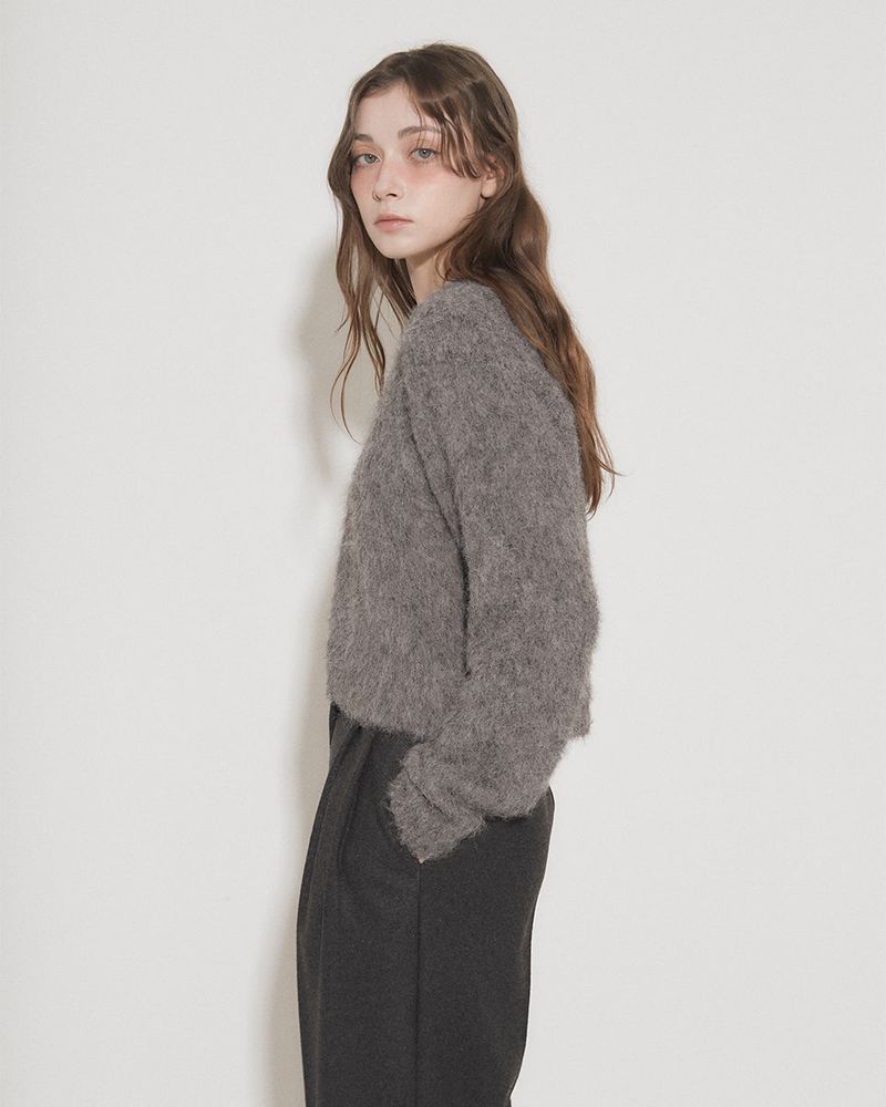WOOL BRUSHED SWEATER [GRAY]