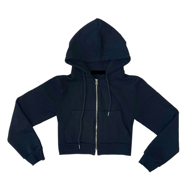 Crop hood zip jumper