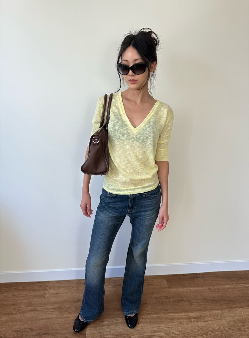 soft bootcut denim pants