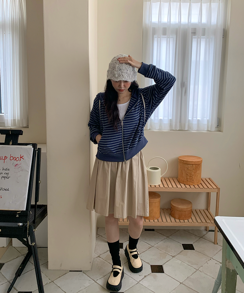 Holic Dangora Knitwear Hooded Zip-Up