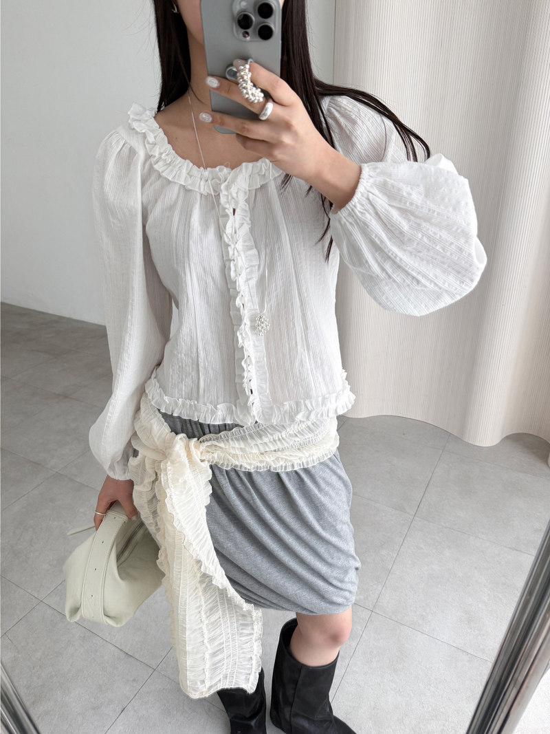 crinkled veil scarf (2color)