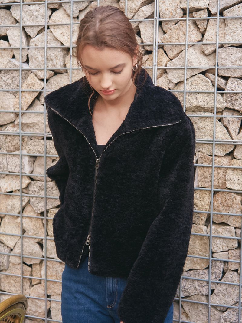 vem.ver（ベムバー）の「HIGHNECK FUR JACKET_BLACK（Jackets/Outerwear）」
