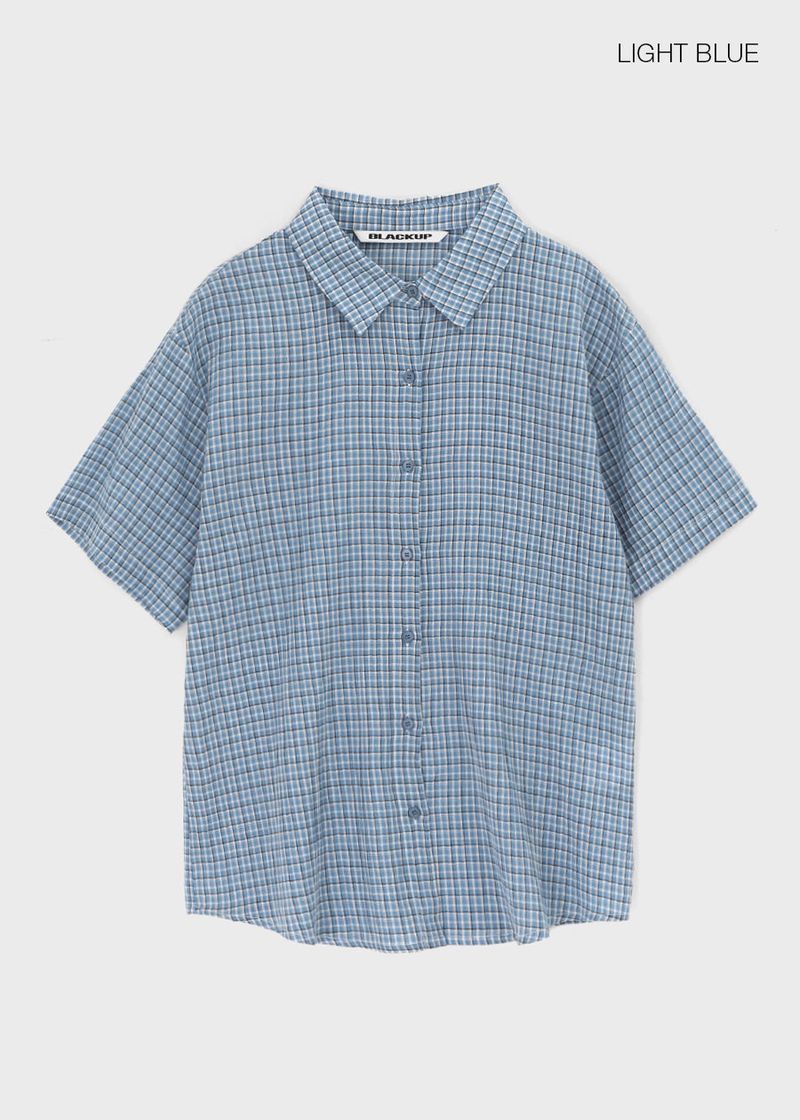 [MADE] Snetch Seersucker Check Short-Sleeve Shirt