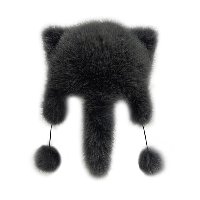 Mini tail soft fur eared fur hat (4 colors)