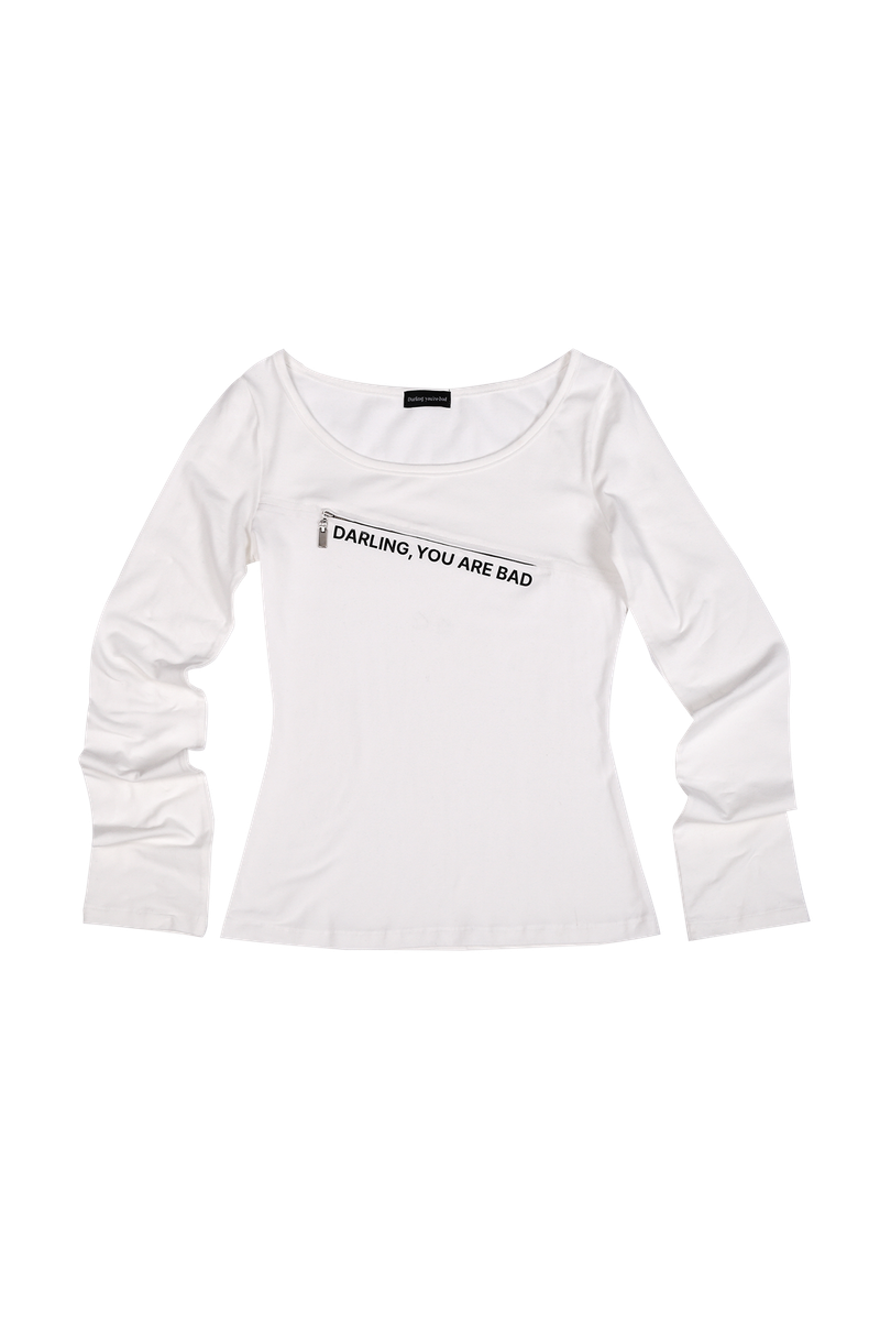 UNZIPPED LOGO T-SHIRT #WHITE