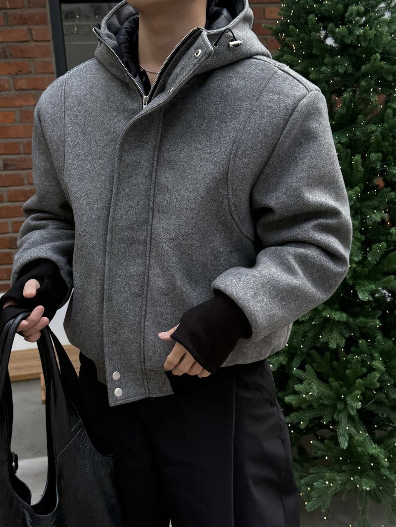 Haron woolfaka hooded padded jacket