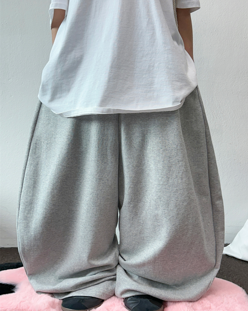 10000 SOLD OUT 🤍 KOREAN / S-XL 🤍 BASIC BALLOON JOGGER WIDE LONG PANTS 🤍🩶 - 2 COLORS