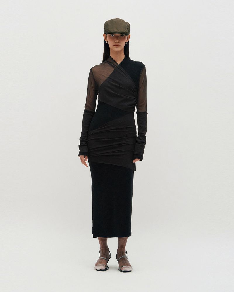 KIMZISU（キムジス）の「Layered Long Sleeve Dress _ BLACK（Dresses）」