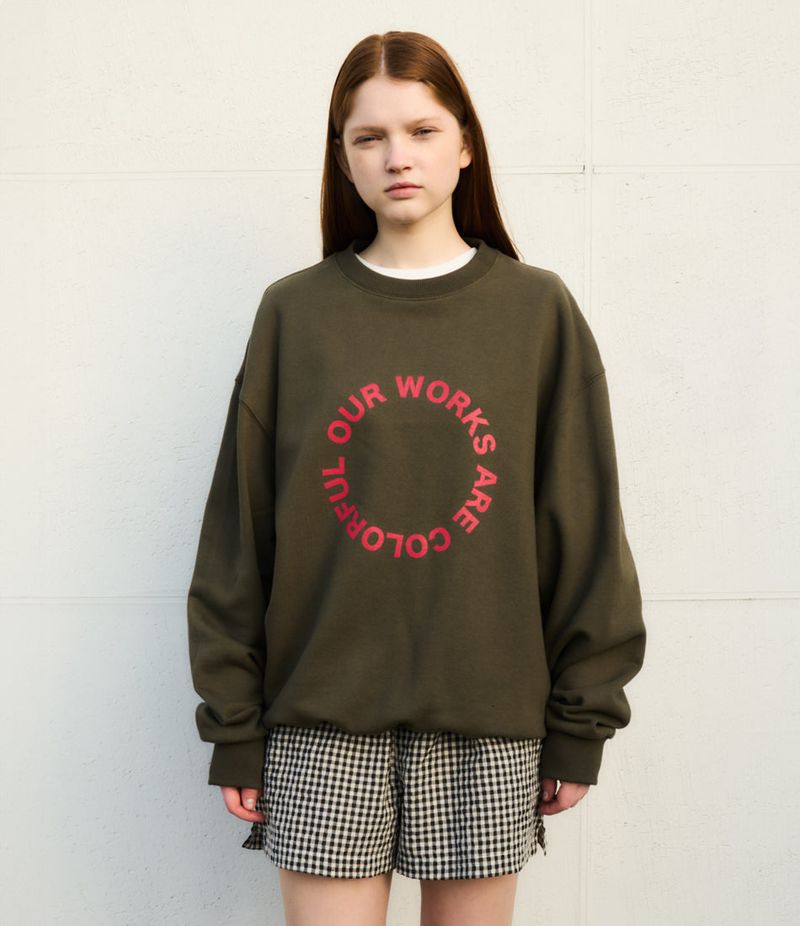 CIRCLE LOGO SWEATSHIRT(KHAKI)