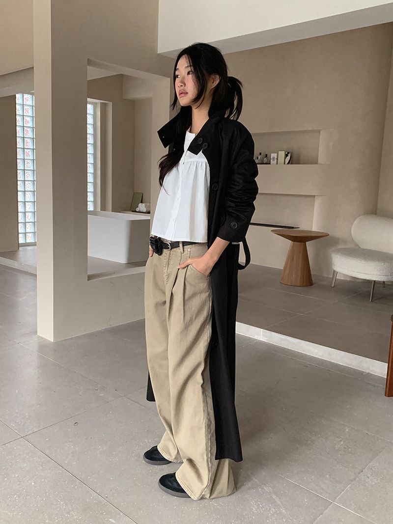 HIGH NECK MAXI TRENCH COAT (3C)