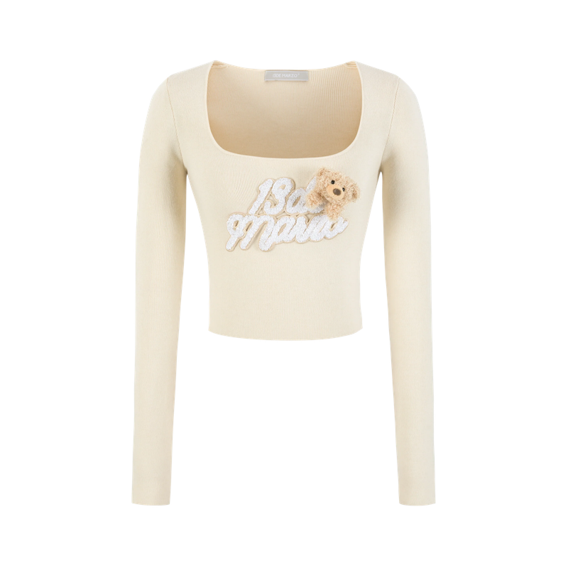 13DE MARZO Sequin Logo Tight Top