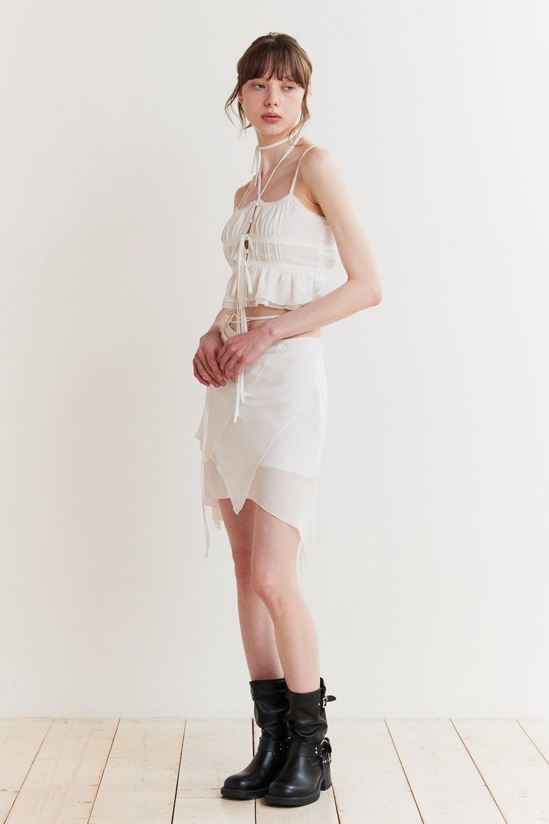 FAIRY MIDI SKIRT white