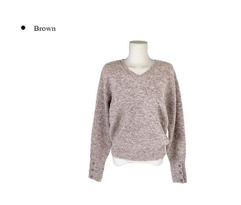 Baran Wool Loose Fit Long Sleeve Button Knit