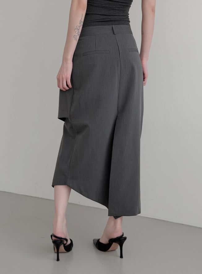 Luen Unbalanced Wrap Long Skirt