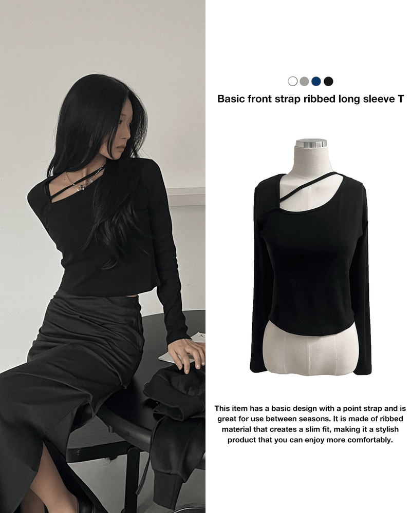 GUSTA（グスタ）の「Basic Front Strap Long Sleeve Golf T-Shirt (4 Colors)（Tops）」