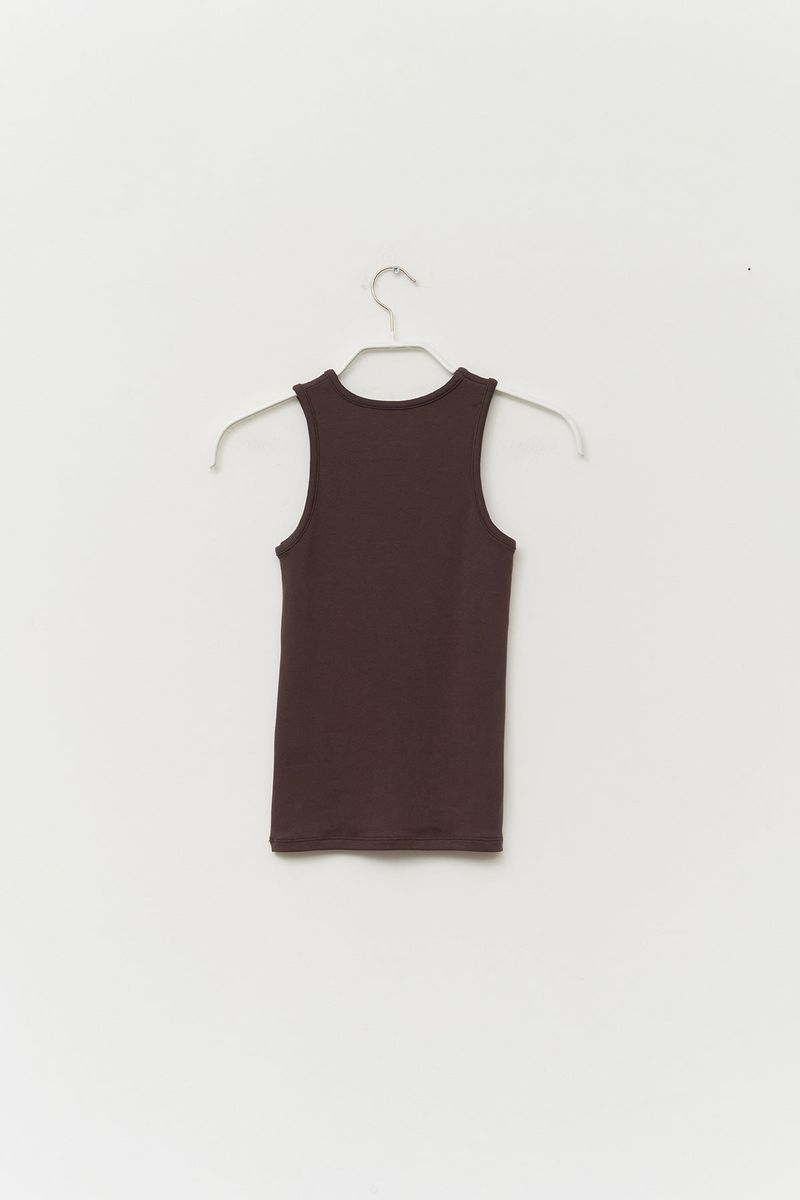 (W) Bean Ribbed Sleeveless
