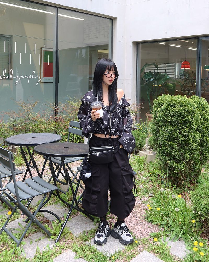 Summer Flower See-Through Windbreaker Windbreaker